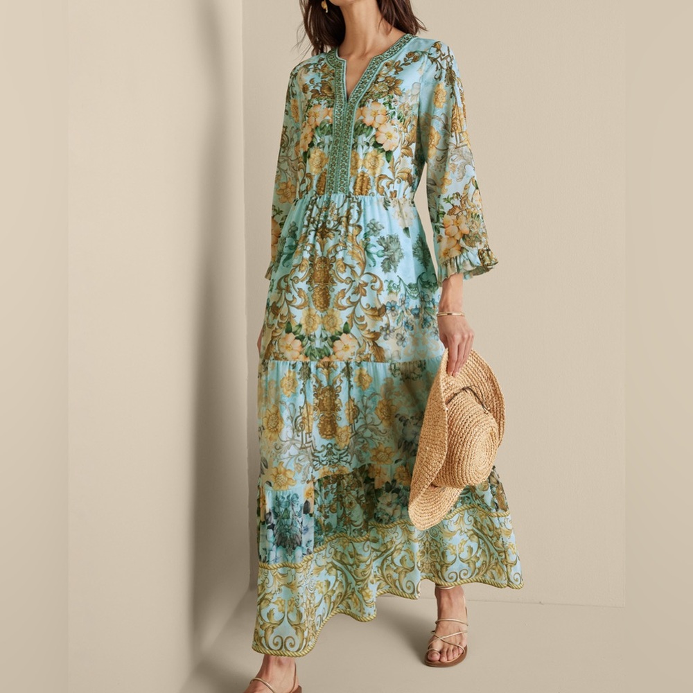 Soft Surroundings Baroque Maxi Dress 
Multi Floral - Picture 2 of 11